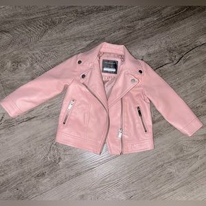 PINK TODDLER FAUX LEATHER JACKET